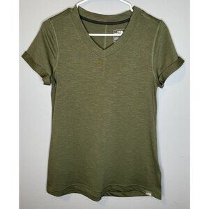 Women’s The North Face Flashdry Small Green Short Sleeve Shirt Cuffed Sleeve